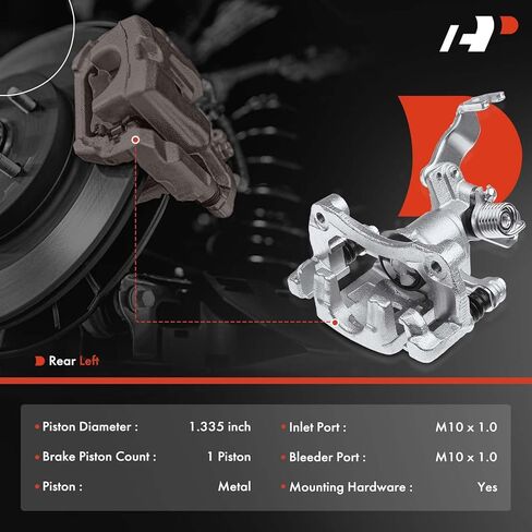 A-Premium Disc Brake Caliper Assembly with Bracket Compatible with Select Infiniti and Nissan Models - G20 1999-2001, Sentra 2000-2001, L4 2.0L - Rear Left Driver Side in Saudi Arabia