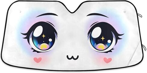 Angry Car Eyes Car Windshield Sun Shade Summer Red Car Sun Visor for UV Rays and Sun Heat Protection Don't Touch My Car Blocks Heat and Sun Foldable Sun Shield 53x24 Inches in Kuwait