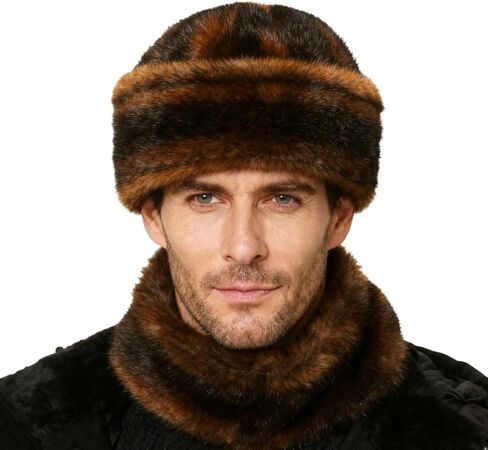 PURFUN رجل فو الفراء الصياد قبعة القديمة أبي الشتاء دافئ دافئ فروي الروسية Ushanka قبعة يندبروف تشغيل الصيد قبعة تزلج قبعة in Kuwait