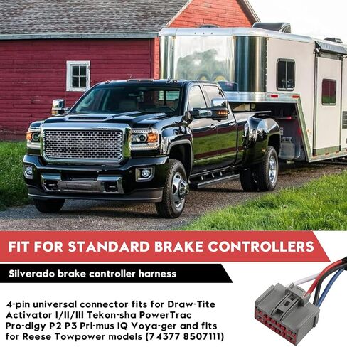 3064-P مجموعة أدوات التحكم في فرامل المقطورة | متوافق مع سيلفرادو 1500-3500 ودودج رام | محول ومحول للتحكم في الفرامل مقاس 31 بوصة لأنظمة تيكونشا/ريس in Kuwait