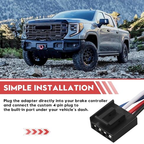 3064-P مجموعة أدوات التحكم في فرامل المقطورة | متوافق مع سيلفرادو 1500-3500 ودودج رام | محول ومحول للتحكم في الفرامل مقاس 31 بوصة لأنظمة تيكونشا/ريس in Kuwait