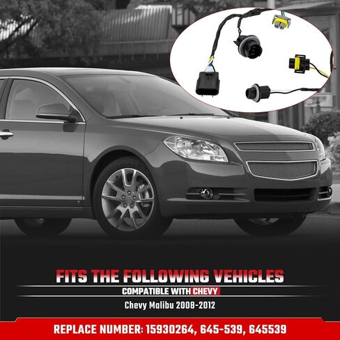 Headlight Wiring Harness Connector Compatible with Chevy Malibu 2008 2009 2010 2011 2012 Replacement 15930264 645-539 645539 in Saudi Arabia