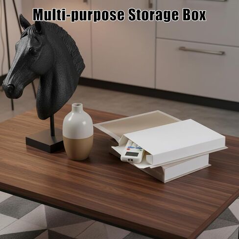 3 قطع من الكتب الصناعية المزخرفة، ديكور رف الكتب الجمالي لطاولة القهوة، كتب وهمية بسيطة لتزيين المنزل مع مساحة تخزين مخفية، أسود بني ورمادي in Kuwait