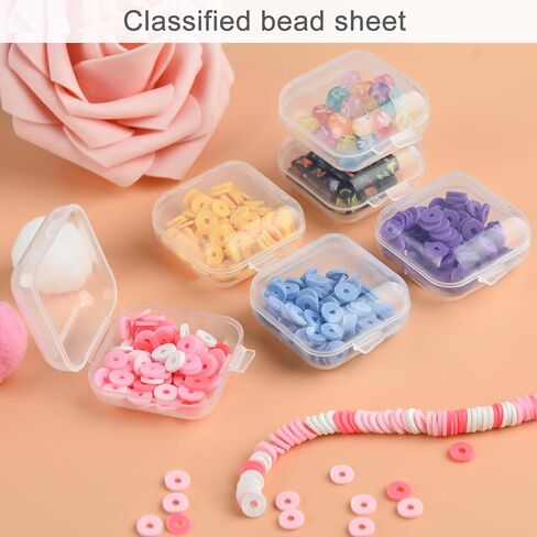 Mototo 60 Pieces Mini Plastic Jewelry Box Clear Storage Box Small Storage Containers with Hinged Lids for Beads Jewelry Earrings Chains Earplugs Craft, 1.4 x 1.4 x 0.7 Inches in Saudi Arabia
