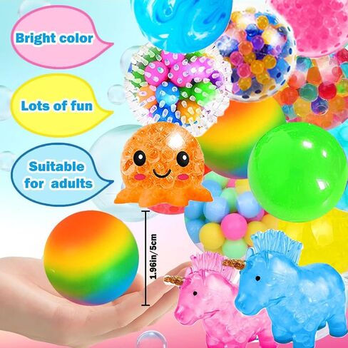 32Pcs Stress Balls, Squishy Squeeze Balls Bulk Small Squeeze Balls for Adults Stress Relief Party Favor Birthday Gift in Kuwait