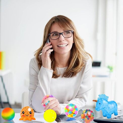 32Pcs Stress Balls, Squishy Squeeze Balls Bulk Small Squeeze Balls for Adults Stress Relief Party Favor Birthday Gift in Kuwait