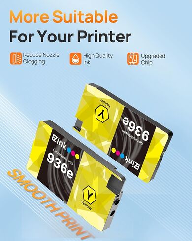 E-Z Ink 936XL 936e 936 Ink Cartridges for HP Printers Replacement for HP 936 Ink Cartridges Combo Pack Work with OfficeJet Pro 9125e 9120e 9730e 9130 9135e 9122e 9128e 9110b 9120b 9130b 9130e Printer in Kuwait