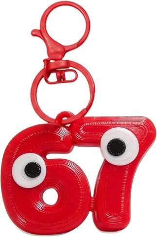 67 Meme Keychain, Cute Bag Charm with Googly Eyes, Funny Key Ring for Backpacks & Car Keys in Kuwait
