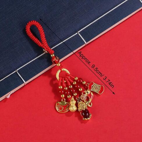 2Pcs New Year Lucky Enamel Alloy Keychain Fashionable Vibrant Colors Chinese Style Design for Car Keychain in Kuwait