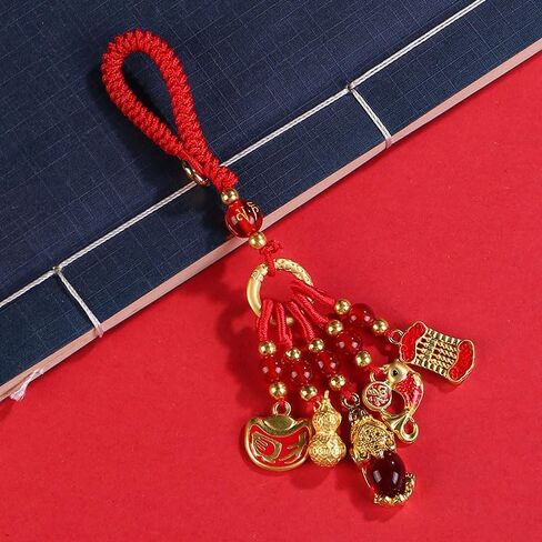2Pcs New Year Lucky Enamel Alloy Keychain Fashionable Vibrant Colors Chinese Style Design for Car Keychain in Kuwait