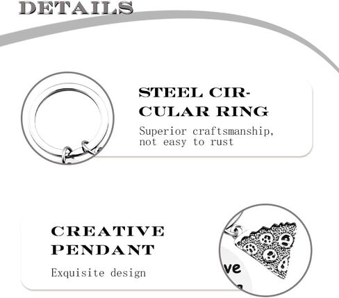 Funny Pizza Keychain for Husband Boyfriend Valentines Day Gifts for Him Her Funny Food Keychain for Pizza Lovers Birthday Foodie Gift Couples Anniversary Present Stainless Steel V-day Keychain Gift in Kuwait