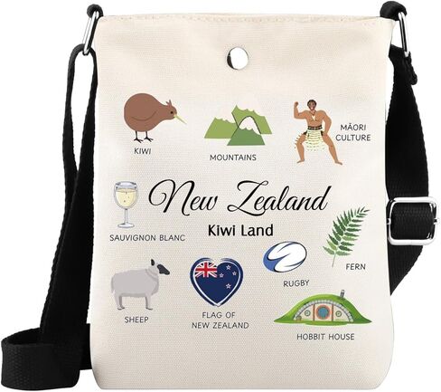 WSNANG New Zealand Landmarks Travel Crossbody Bag Kiwi Land Vacation Souvenir Gift New Zealand Shoulder Bag in Saudi Arabia
