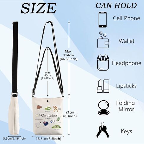 WSNANG New Zealand Landmarks Travel Crossbody Bag Kiwi Land Vacation Souvenir Gift New Zealand Shoulder Bag in Saudi Arabia