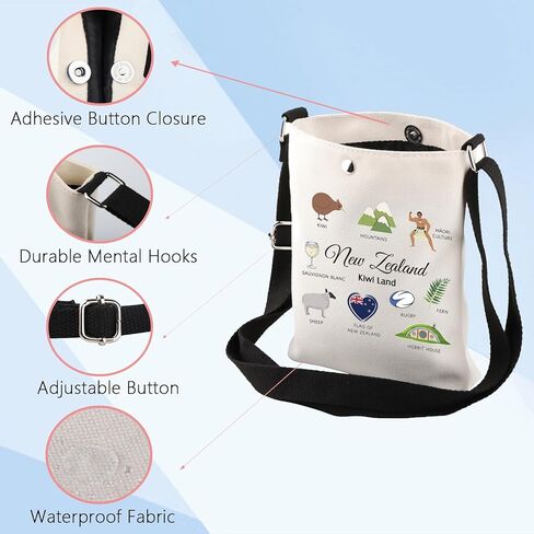WSNANG New Zealand Landmarks Travel Crossbody Bag Kiwi Land Vacation Souvenir Gift New Zealand Shoulder Bag in Saudi Arabia