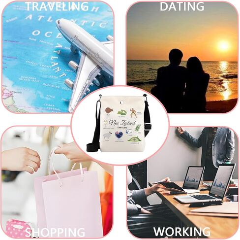 WSNANG New Zealand Landmarks Travel Crossbody Bag Kiwi Land Vacation Souvenir Gift New Zealand Shoulder Bag in Saudi Arabia