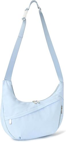 Nylon Crescent Crossbody Bag for Women, Water-Resistant Lightweight Multi-Pocket Sling Purse for Daily Commute, Travel in Saudi Arabia