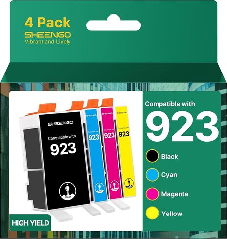 923 Ink Cartridges for HP Printers Replacement for HP Ink 923 923XL 923e Use with OfficeJet Pro 8135e 8130e 8139e 8138e 8122e 8120 8124e 8125e 8130 8132e 8134e Printer Black Color 4 Pack in Kuwait