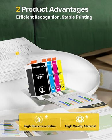 923 Ink Cartridges for HP Printers Replacement for HP Ink 923 923XL 923e Use with OfficeJet Pro 8135e 8130e 8139e 8138e 8122e 8120 8124e 8125e 8130 8132e 8134e Printer Black Color 4 Pack in Kuwait