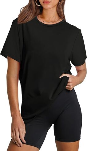 OFEEFAN Workout Tops for Women UPF 50+ Breathable Quick Dry Loose Fit T Shirt Outdoor Yoga Running Hiking Gym Tee Top in Kuwait