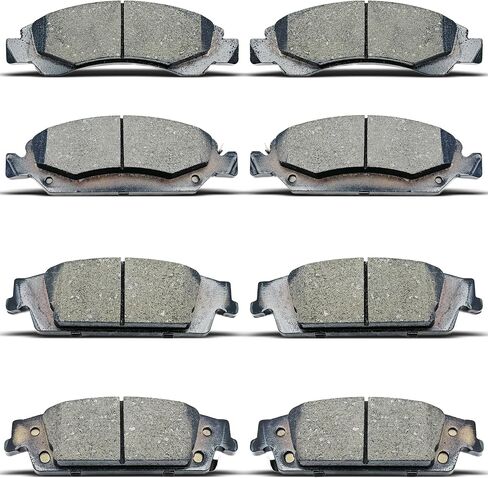 Front Rear Ceramic Brake Pads 8 Pieces Set fit for Cadillac Escalade,Escalade ESV,for Chevy Silverado 1500,Suburban,Tahoe,for GMC Sierra 1500,Yukon,Yukon XL in Kuwait