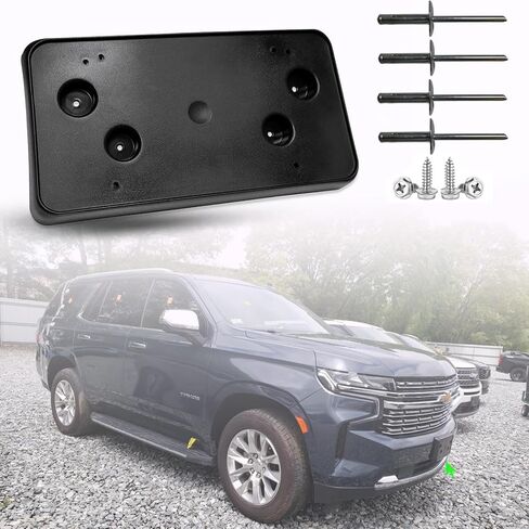Front License Plate Frame for Chevy Suburban/Tahoe 2021 2022 2023 2024 Front Bumper License Plate Holder Mounting Bracket Replace # 84699405 GM1068216 in Saudi Arabia