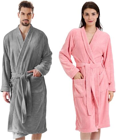 Towel Robe for Women and Men – Soft Absorbent Kimono Bathrobe, Quick-Dry Spa Shower & Hotel Use in Kuwait