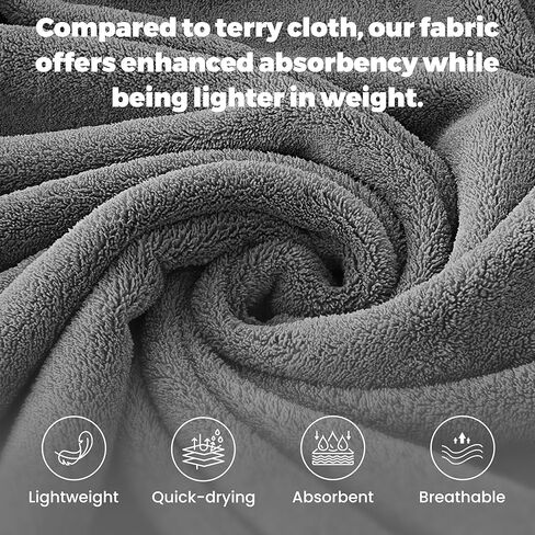 Towel Robe for Women and Men – Soft Absorbent Kimono Bathrobe, Quick-Dry Spa Shower & Hotel Use in Kuwait