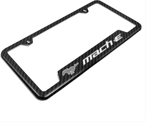 iPick Image for Ford Mustang Mach-E Black Carbon Fiber Texture ABS Plastic 50 States License Plate Frame in Saudi Arabia