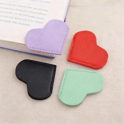 15 Pack Leather Heart Bookmarks for Women Men, Handmade Page Corner Markers, Cute Book Accessories for Reading, Bulk Bookish Gifts for Book Lovers Teachers Coworkers, Assorted Colors in Saudi Arabia