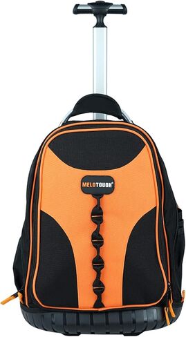 MELOTOUGH Wheeled Rolling Tool Backpack Heavy Duty Tradesman Pro Tool Organizer Including Laptop Sleeve (Red&Black) in Saudi Arabia
