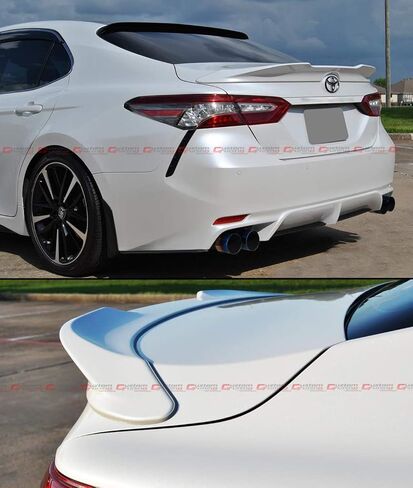 Painted Gloss Pearl White TR Style High Kick Duckbill Rear Trunk LID Spoiler Wing Replacement Compatible with 2018-2024 Toyota Camry LE XLE SE XSE in Saudi Arabia
