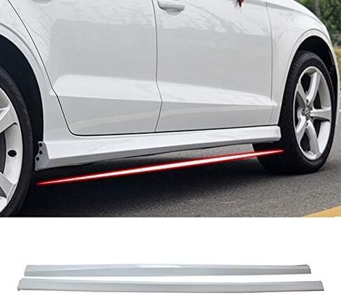 CHIESMA Side Skirt Fit for Audi A3 2013-2020 Progressiv/Prestige/Premium/Komfort/Titanium/Select/S Line/Dynamic Sedan 4-Door ABS Glacier White Side Bottom Line Extension Lip 2PC Body Kit in Kuwait
