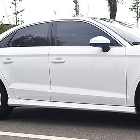 CHIESMA Side Skirt Fit for Audi A3 2013-2020 Progressiv/Prestige/Premium/Komfort/Titanium/Select/S Line/Dynamic Sedan 4-Door ABS Glacier White Side Bottom Line Extension Lip 2PC Body Kit in Kuwait