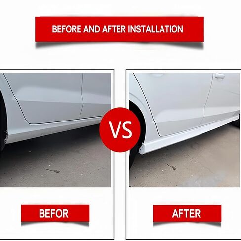 CHIESMA Side Skirt Fit for Audi A3 2013-2020 Progressiv/Prestige/Premium/Komfort/Titanium/Select/S Line/Dynamic Sedan 4-Door ABS Glacier White Side Bottom Line Extension Lip 2PC Body Kit in Kuwait