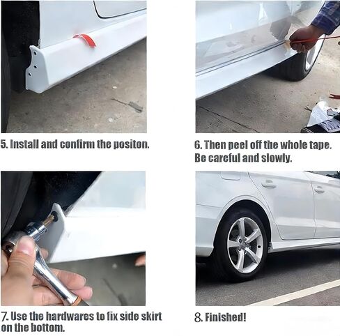 CHIESMA Side Skirt Fit for Audi A3 2013-2020 Progressiv/Prestige/Premium/Komfort/Titanium/Select/S Line/Dynamic Sedan 4-Door ABS Glacier White Side Bottom Line Extension Lip 2PC Body Kit in Kuwait