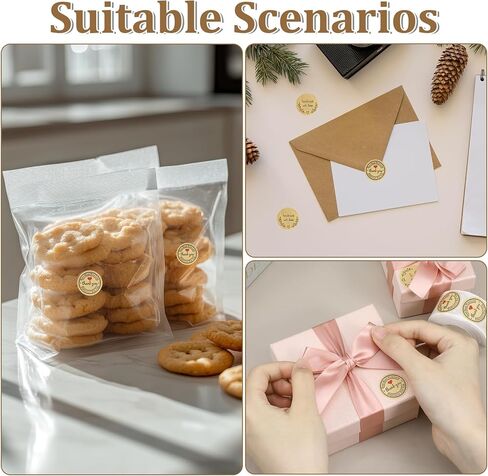 Handmade Stickers Set, 1500 Pieces Thank You Round Stickers Handmade with Love Sticker Roll 1 Inch Thank You & Love Labels Round Adhesive Eco-Friendly Sticker for Present Bag Thanksgiving (3 Rolls) in Saudi Arabia