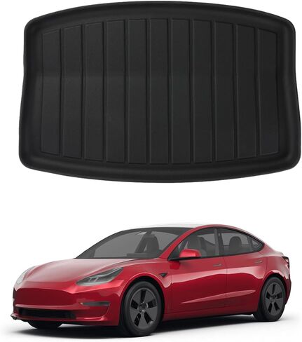 PM Auto Rear Refresh Edition الجزء السفلي من حصيرة الجذع البديلة لطراز Tesla 3 Highland 2023-2024، بطانة شحن مناسبة لجميع الأحوال الجوية TPE in Saudi Arabia