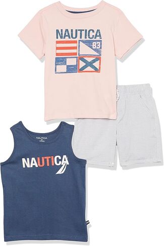 Nautica Sets (KHQ) boys 3 Pieces Tee, Tank and Woven Short Set in Saudi Arabia