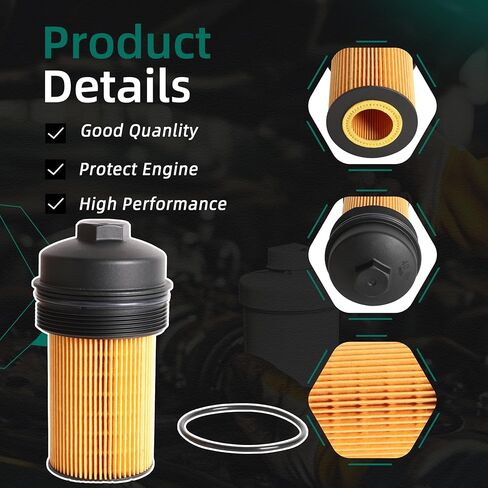 FL2016 & EC781 Oil Filter Cap Set Fit for Ford F250 F350 F450 F550 Super Duty 6.0L 6.4L Powerstroke, for Excursion 2003-2005,Replace OE 1840754C91 3C3Z-6766-CA 3C3Z6731AA in Saudi Arabia