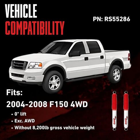 Rancho Pair of RS5000X Rear Suspension Shock Absorbers Compatible with 2004-2008 F150 4WD w/ 0" Lift | Improves Handling & Performance | Built to Last | Includes TrendsAuto Decal in Saudi Arabia