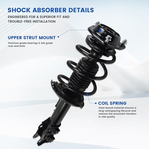 2PCS Front Shocks Absorbers Struts Assembly for 2011-2013 Hyundai Elantra Sedan 1.8L GLS, Limited, 2014-2016 Hyundai Elantra Sedan 1.8L, 2.0L in Kuwait