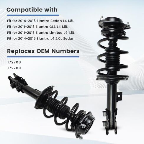 2PCS Front Shocks Absorbers Struts Assembly for 2011-2013 Hyundai Elantra Sedan 1.8L GLS, Limited, 2014-2016 Hyundai Elantra Sedan 1.8L, 2.0L in Kuwait