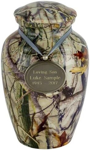 جرة حرق جثث مموهة Next Camo G2 محفورة خصيصًا للرماد - متوسطة، ألومنيوم، جرة بنية، جرة حرق جثث متوسطة الحجم، ارتفاع 8.75 بوصة in Kuwait