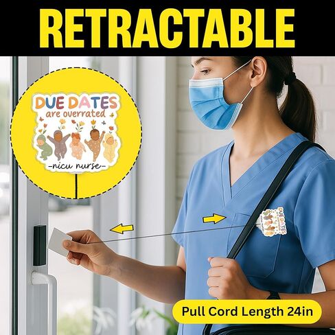 Funny NICU Nurse Badge Reel, Due Dates are Overrated Retractable ID Holder with Alligator Clip, Cute Baby Theme for Nurse, Doctor, Medical Assistant, Student & Office Staff in Kuwait