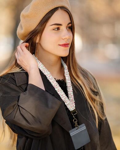 Stretchy Scrunchie Lanyards with 4 ID Holder, Cute Teacher Lanyard for 2 Size ID Badge Holders in Kuwait