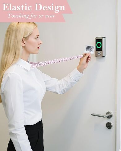 Stretchy Scrunchie Lanyards with 4 ID Holder, Cute Teacher Lanyard for 2 Size ID Badge Holders in Kuwait