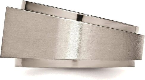 Bonyak Jewelry Chisel Titanium Brushed & Polished CZ Square Signet Ring in Titanium, Size 12 in Saudi Arabia
