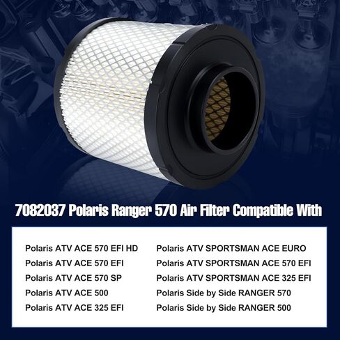7082037 Polaris Ranger 570 Air Filter Compatible with ATV ACE Ranger 570 500 325 EFI 2014 2015 2016 2017 2018 2019 2020 2021 2022 2023 2024 2025 Polaris Side by Side Ranger Air Filter in Kuwait
