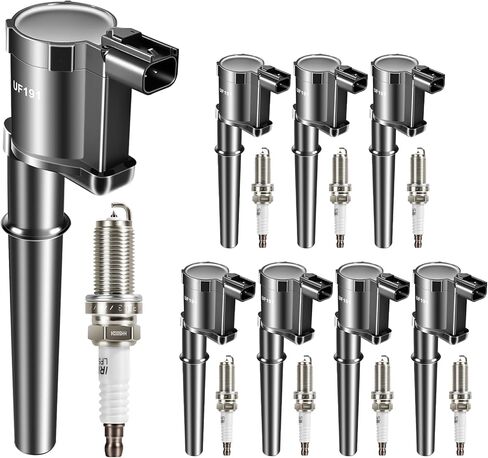 Set of 8 Iridium Spark Plug and Ignition Coil Pack UF191 Compatible with Ford for Mustang 4.6L for 1999-2004 for 5.4L V8 2007-2012 for 5.8L V8 2013-2014, for Navigator 5.4L V8 1999-2004 in Saudi Arabia