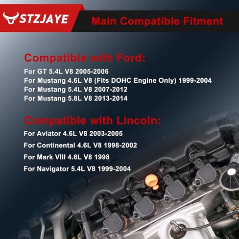 Set of 8 Iridium Spark Plug and Ignition Coil Pack UF191 Compatible with Ford for Mustang 4.6L for 1999-2004 for 5.4L V8 2007-2012 for 5.8L V8 2013-2014, for Navigator 5.4L V8 1999-2004 in Saudi Arabia